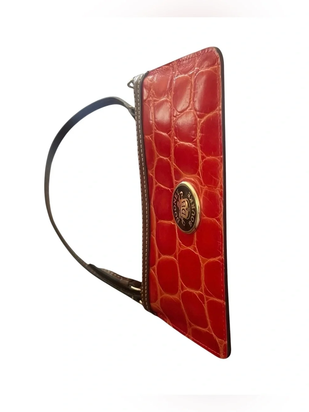 Dooney & Bourke Croc-embossed Leather Zip Wristlet, In Red